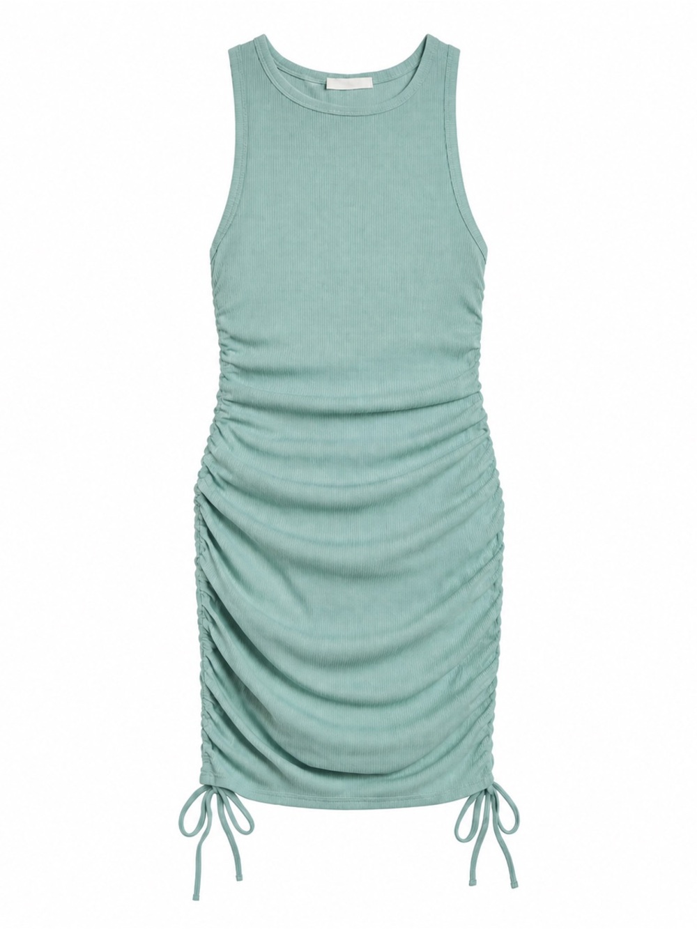 NEW NWT Heatherly Sleeveless Ruched Tank Dress in Seafoam Green Size Large